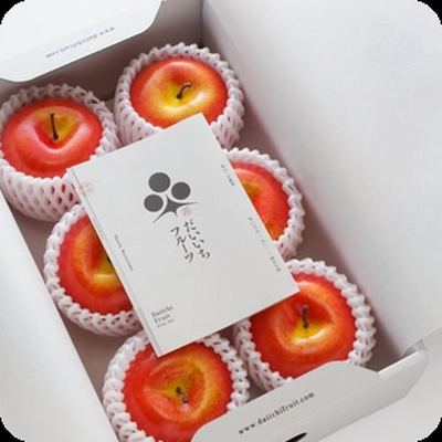 Japanese Fuji apples in a gift box